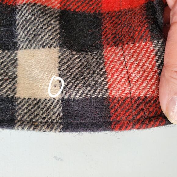Men Woolrich Red Plaid Shacket Shirt Jacket 2XL Outdoors Gorp Camping Lumberjack - Picture 9 of 11